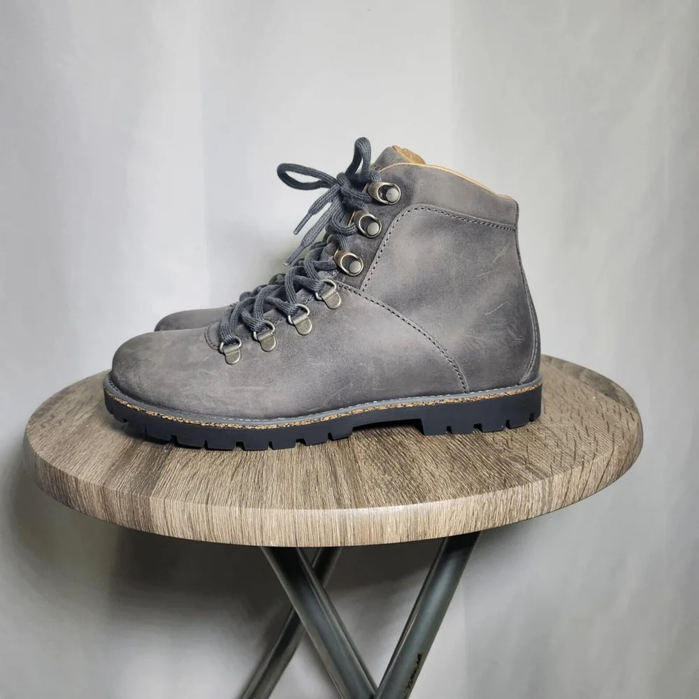Birkenstock Jackson Womens Leather Ankle Boots Gray Sz EU 37 US 6 Winter Classic - Picture 7 of 12